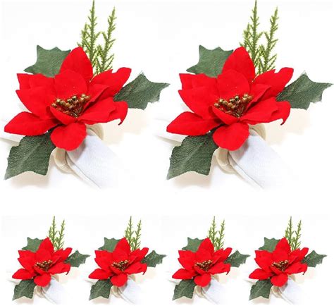 gold napkin rings amazon|gold poinsettia napkin rings.